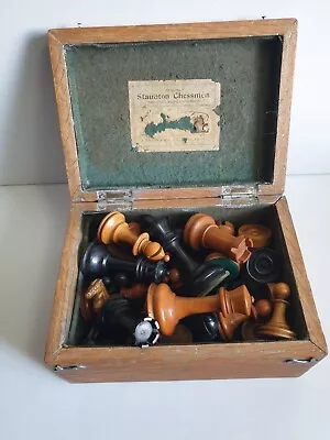 Jaques & Sons Staunton Chessmen Set Chess Antique Boxed Rare • £250