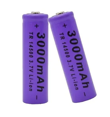 14500 3.7V  3000mah Rechargeable Batteries High Long Life HEAVY DUTY Buttoned .. • £3.99