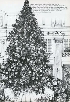 1966 Marshall Field's Chicago Store Christmas Tree Vintage Ad NEW Poster 18x24 • $21.25