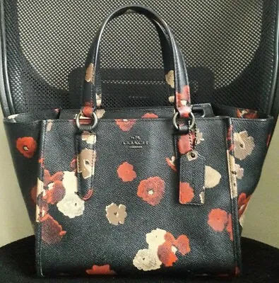 $129.50 • Buy Coach Crosby Floral Flower Printed Leather Satchel Bag Purse 33856 Multi_rare