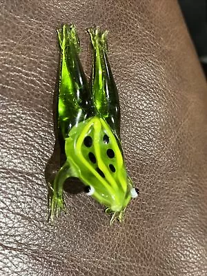 Miniature Art Glass-blown Glass Frog • $6.49