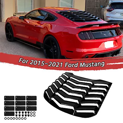 Rear Window Louvers For 2015-2021 Ford Mustang Sun Shade Cover Vent Matte Black • $143.99