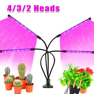 £4.95 • Buy 2/3/4 Head Led Plants Grow Light For Indoor Uv Veg Growing Lamp Full Spectrum