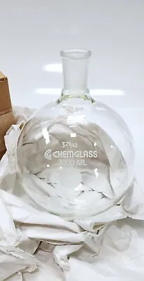 Chemglass CG150628  Single Neck 3000mL  Round Bottomed Flask 29/42 Outer Joint • $95.20