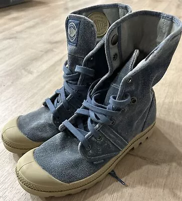 Palladium Baggy Women’s Blue Canvas Boots Size 9.5 • £28.94