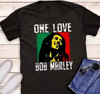 T-Shirt ONE LOVE Reggae Music Lover Jamaican Pride Men Women Bob Marley Shirt • $6.20