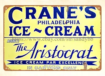 Cranes Ice Cream The Aristocrats Metal Tin Sign Girl Bedroom Decorating Ideas • $18.87