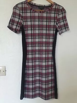 Topshop Tartan Bodycon Wiggle Dress Size 10 • £11.99