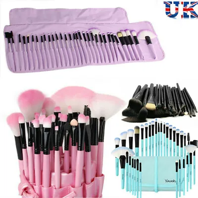 3-32pcs Professional Makeup Brushes Set Cosmetic Tool Kabuki Makeup+Luxury Bag • £7.99