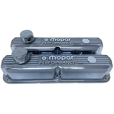  NOS Mopar 318 340 360 Polished Die-Cast Polished Aluminum Valve Covers • $295