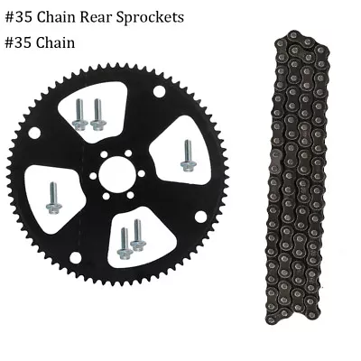 #35 75 Tooth Chain Rear Sprocket + #35 116 Link For Off-road Dirt Pit Bikes Quad • $32.99