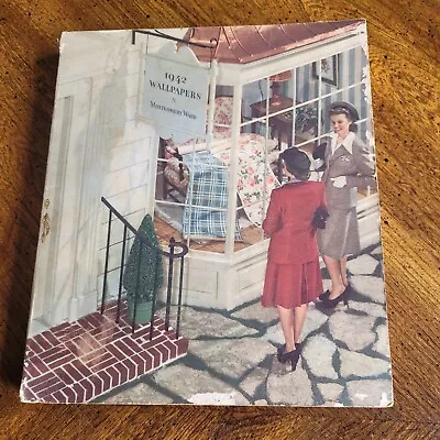 Vintage 1942 Wallpaper Sample Catalog Book Montgomery Ward Art Deco Designs • $59.99