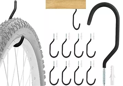 Bike Hooks For Garage Wall 10Pack Heavy Duty Bicycle Hangers For Hanging With PV • $12.95