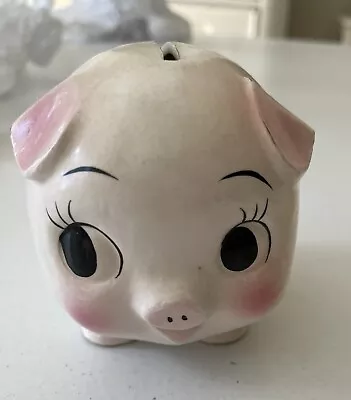 The Cutest Vintage Ceramic Pig Piggy Bank Flowers • $9.99