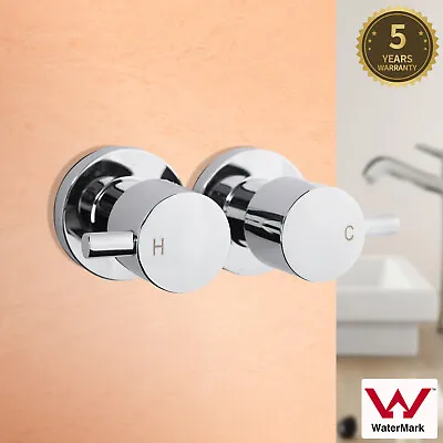 ACA Wall Basin Tap Twin 1/4 Turn Taps Hot And Cold Water Shower Brass • $49.99