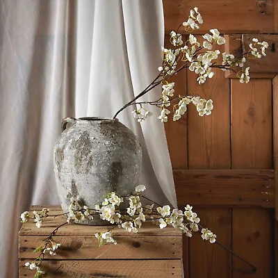 1 X Faux WHITE JAPANESE BLOSSOM Branch Spray Stem Multi Headed Tall Flower 130cm • £13.99