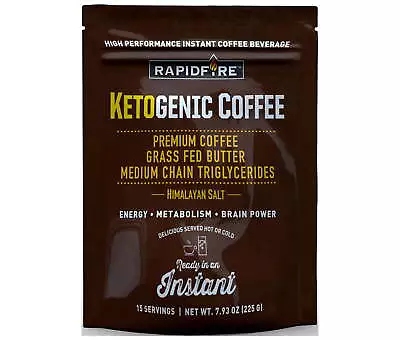 Rapid Fire Ketogenic Coffee Instant Mix 7.93 Oz Bag 100 Calories Low-carb • $16.79