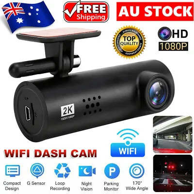 $41.95 • Buy 1080P HD Dashcam Wifi Front And Rear Video Recorder Night Vision Car Dash Camera