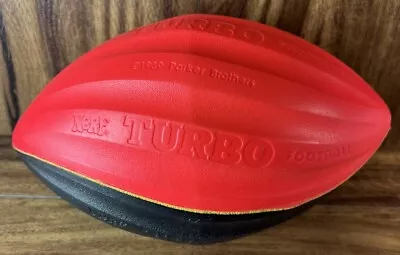 Vintage 1989 Nerf Turbo Spiral Football - Red Black - Parker Brothers Foam • $99.95