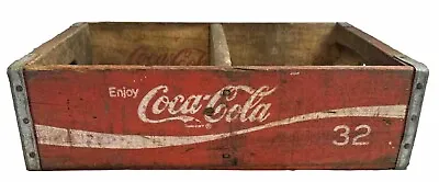 Vtg Coca Cola Coke Red Case Crate 1975 Wood 32 Bottle Box Temple Chattanooga • $27.88