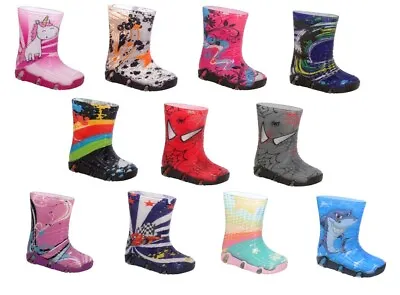 £7.95 • Buy Boys Girls Wellies Wellington Boots Rain Boots Size 4.5-3 UK / 21-36 EU