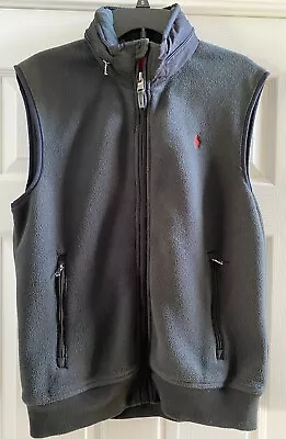 Polo By Ralph Lauren Men's Vest Fleece Black Store Away Hood  Sz L • $33.99