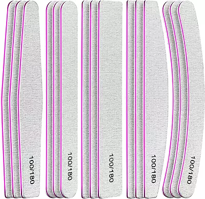 Nail Files 100/180 Nail Buffer 15 PCS Nail Files For Natural Nails Double Sid • $10.49