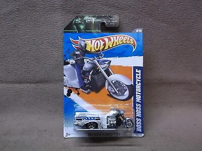 Hot Wheels 2011 #168 White Boss Hoss Motorcycle V8 Longmont Co Police Trike • $5