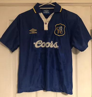 Chelsea FC Football Shirt 1995-1997 Hughes 8 - LB Large Boys - RARE SOUGHT AFTER • £95