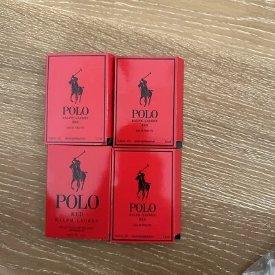 $14.99 • Buy Lot 4 RALPH LAUREN POLO RED 1.5ml COLOGNE SPRAY SAMPLE VIAL
