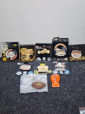 Vintage NFL Denver Bronco Lot Of 9 Lapel Pins Super Bowl Mile High Stadium • $21.11