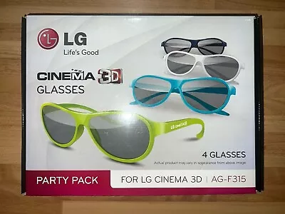 LG Cinema 3D Glasses Party Pack For LG Cinema TV 3D AG-F315 - 4 Pairs Of Glasses • £8.50