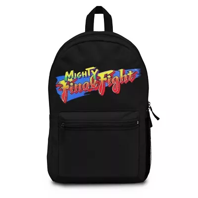 Mighty Final Fight NES Retro Style Pixel Art 100% Polyester Black Backpack • $74.99