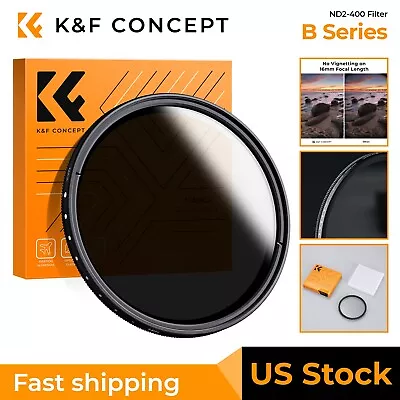 K&F Concept Fader Variable Neutral Density ND2-ND400 Filter 37-82mm For DSLR • $24.99