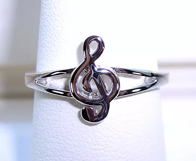 Dainty Musical Note Women's Ring .925 Sterling Silver High Polished Musician • $22.95