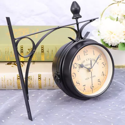 Double- Sided Wall Clock Vintage Metal Silent Grand Central Station Wall Clock • $28.38