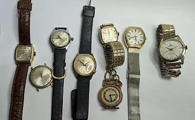 DD ) 8 Lots Of Vintage / Antique Used Men's  & Gold Filled Wristwatches • $37