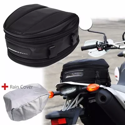 Motorcycle Rear Tail Seat Back Saddle Helmet  Waterproof Shoulder Carry Bag • $34.99