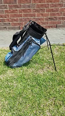 Vintage PING J Bag Hoofer Single Strap 4 Felt-Divider Baby Blue Golf Stand Bag • $45