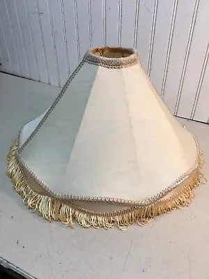 Vintage Fringed Beaded  Cloth Lamp Shade Art Deco 1920s Reproduction 11in Tall • $62.90