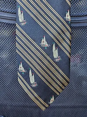 Polo By Ralph Lauren Men Tie Striped Sailor Boat Nautical Made In USA Silk • $15