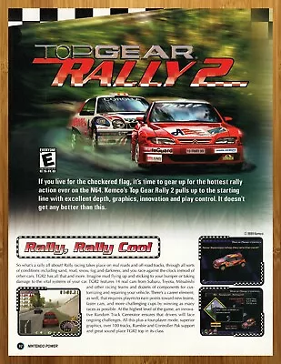 1999 Top Gear Rally 2 N64 Nintendo 64 Print Ad/Poster Authentic Racing Game Art  • $14.99