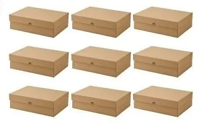 9X IKEA Strong Cardboard Storage Boxes With Lid ARCHIVE A4 Stackable Storage Box • £12.99