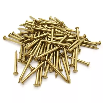 SOLID BRASS PANEL PINS 12mm X 50 Dolls House Craft Projects • £4.34