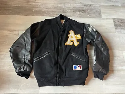 Vintage Felco Oakland Athletics  Jacket Baseball MLB Varsity Jacket Leather- S • $174.99