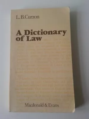 Dictionary Of Law Paperback Book The Cheap Fast Free Post • £3.99