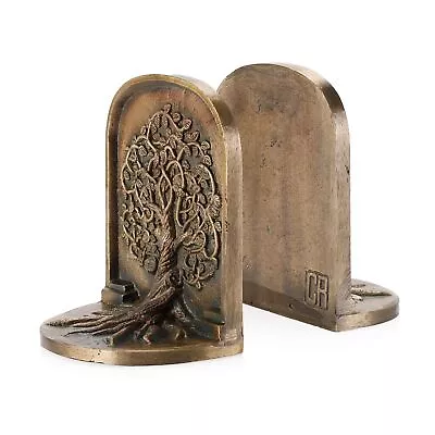 Tree Of Life Bookends Set Antique Brass Tree Book Ends 2 Decorative Bookend... • $55.30