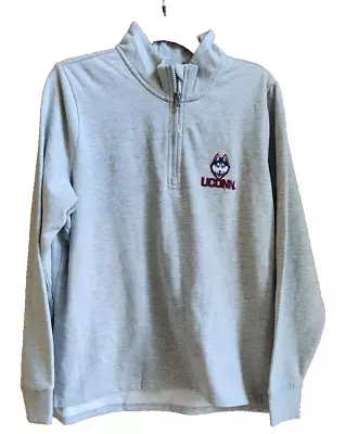 Antigua Women's UConn Huskies Action Quarter-Zip Pullover Sweatshirt Gray Large • $48.97