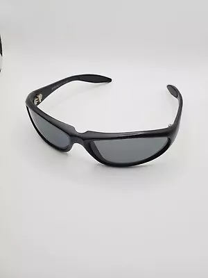 Vintage SERENGETI EYEWEAR H97400 Frame Japan Black Plastic Wrap Sunglasses • $89.95