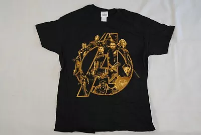 Avengers Infinity War Black A Logo T Shirt New Official Movie Film Marvel • £7.99